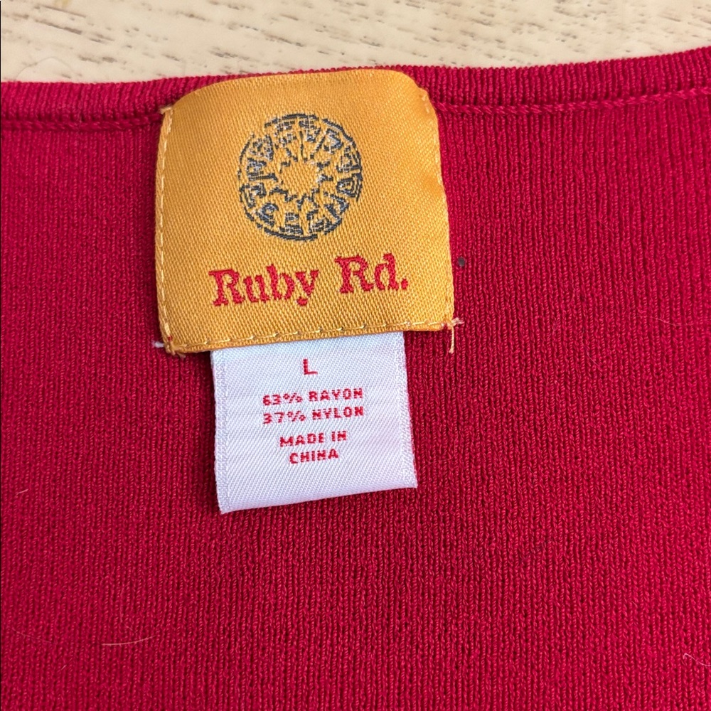 Ruby Rd. Red Knit Top - Picture 2 of 4